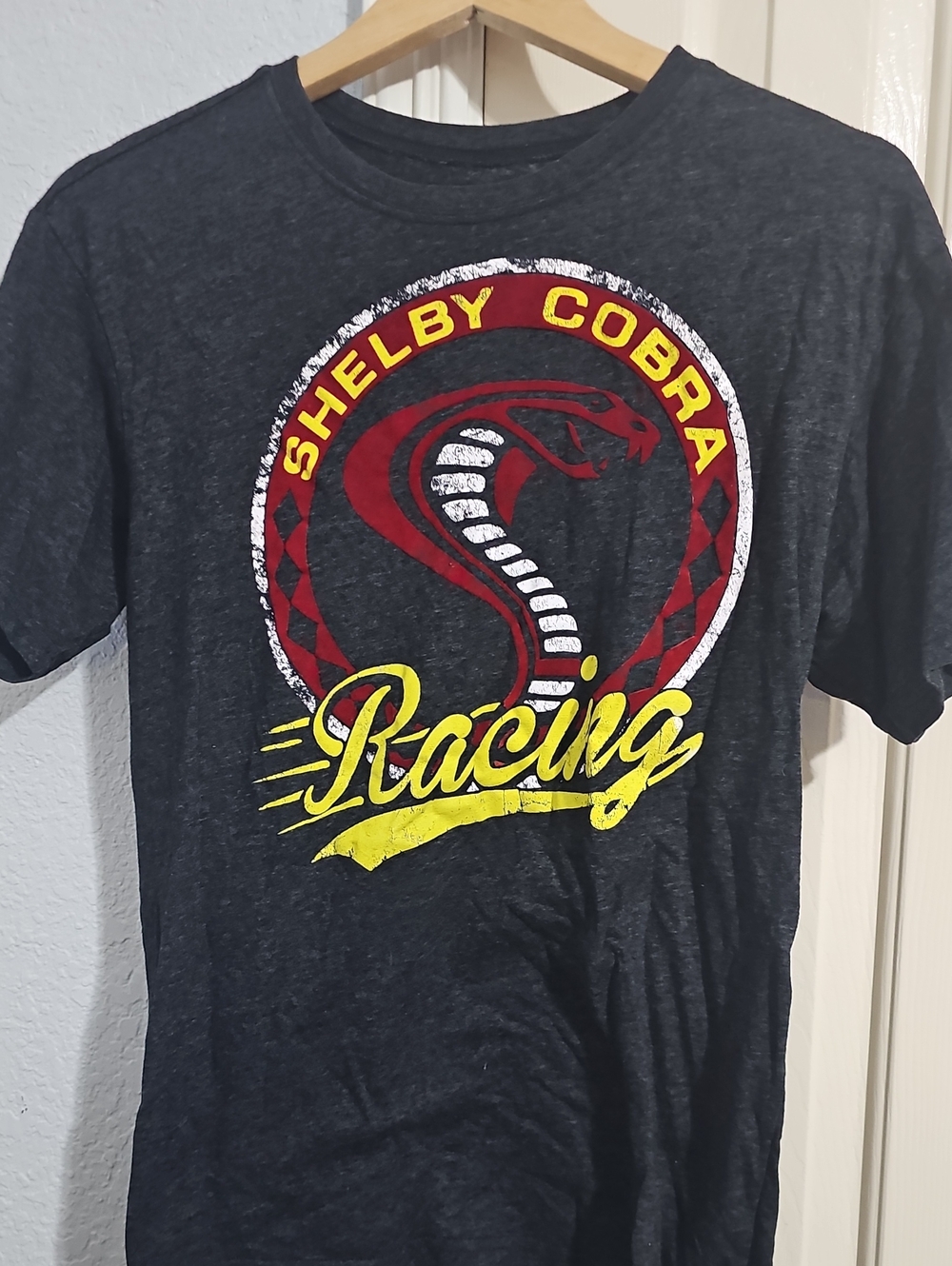 Fifth Sun Shelby Cobra Racing Graphic Tee - Charcoal with Red & Yellow